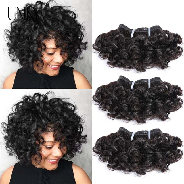Tissages courts grosses belles boucles naturelles - d'origine de Macapa - Perruque naturelle